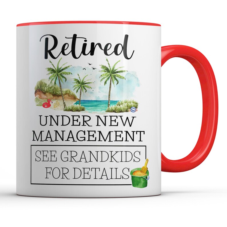Retirement Gift for Grandparents, Retired Mug, Under New Management, See Grandkids for Details, Funny Retired 2024 Grandpa Full-time Grandma image 6