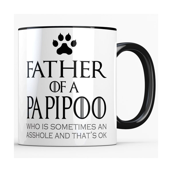 Funny Dog Dad Mug for Proud Parent of a Papipoo, Father's Day Gift from Dog, Funny Dog Father Mug, Dog Owner Gifts