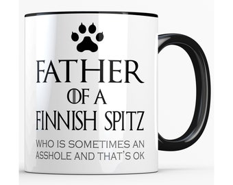 Taza divertida para papá perro, para el orgulloso padre de un spitz finlandés, regalo del Día del Padre de un perro, taza divertida para papá perro, regalos para dueños de perros