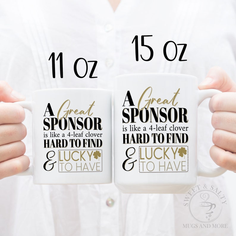 Sponsor Appreciation Gift for Sponsorship, A Great Sponsor Thank You, Personalized Mug Gifts for Confirmation NA AA Event Sponsors image 2