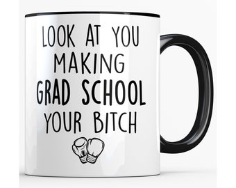 Funny Graduation Mug for Grad School Student, Survived Graduate School Gift, College PhD Doctorate gifts for him or her, College Student