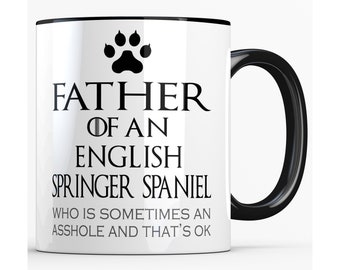 Taza divertida para papá perro, para el orgulloso padre de un springer spaniel inglés, regalo del Día del Padre de un perro, taza divertida para papá perro, regalos para dueños de perros