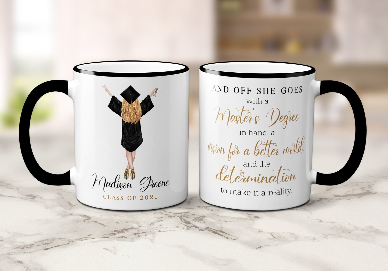 Custom Graduation Mug for Her With Name and Degree Etsy