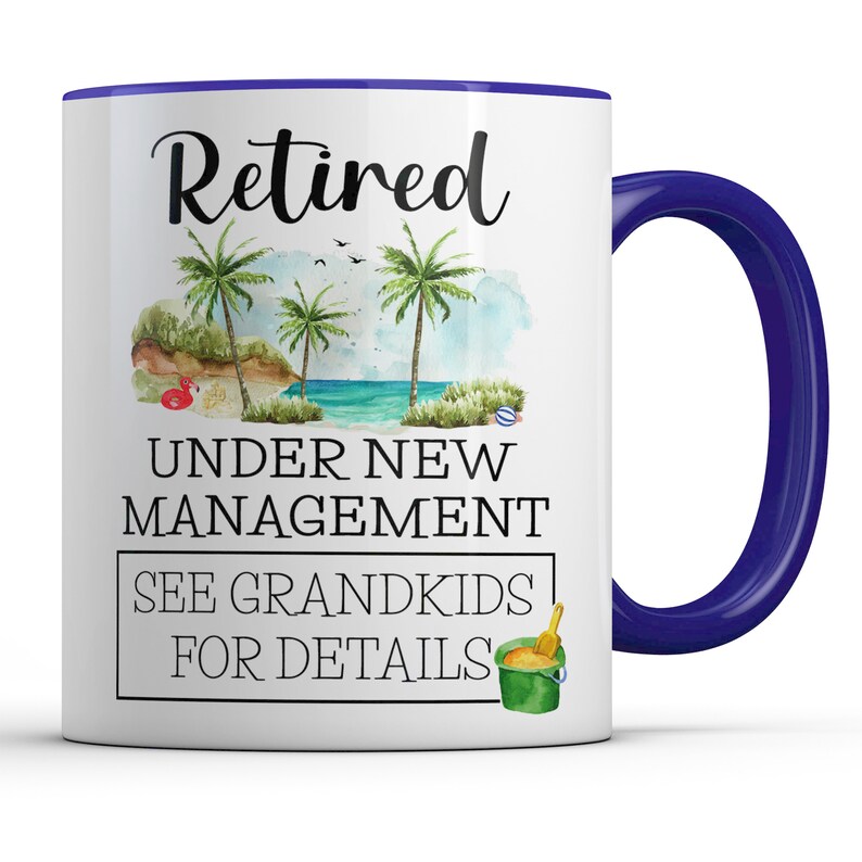 Retirement Gift for Grandparents, Retired Mug, Under New Management, See Grandkids for Details, Funny Retired 2024 Grandpa Full-time Grandma image 8