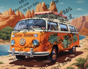 complete diamond painting kit: Road trip with friends, 60 X 60 cm