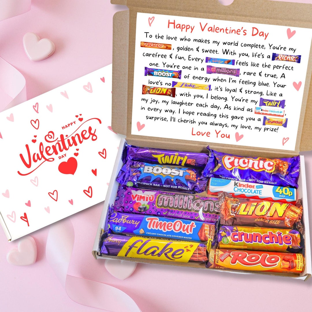 Personalised Valentine Cute Chocolate Poem Gift - for Him Her Husband ...