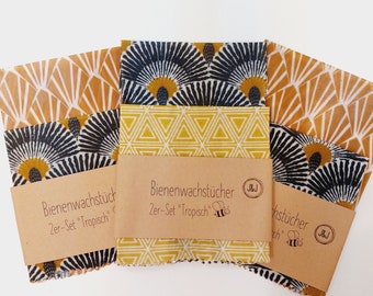 Set of 2 beeswax cloths "Tropical" - personalized