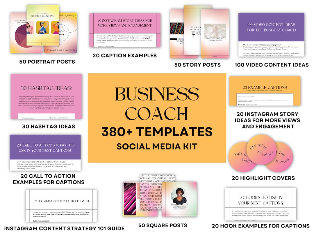 Business Coach Instagram Marketing Bundle for Coaches, Gradient Theme