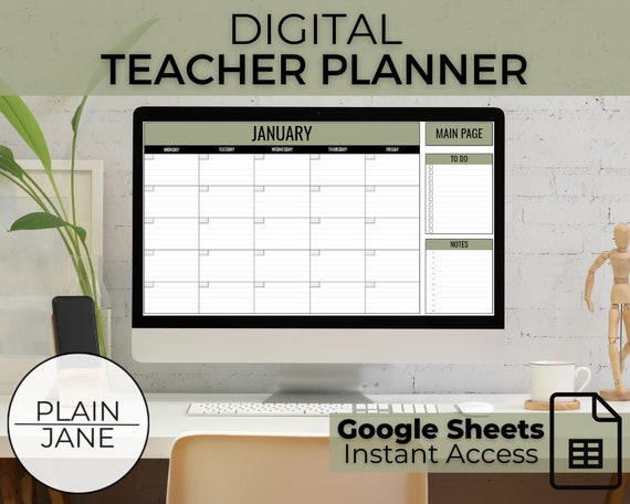 Digital Teacher Planner Google Sheets Lesson Planning | Etsy