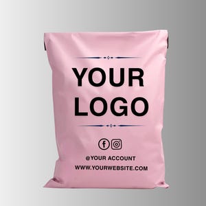 100 - 1000 buste per spedizioni personalizzate, buste postali in polietilene rosa personalizzate con logo per piccole imprese, imballaggi ecologici, buste postali per e-commerce