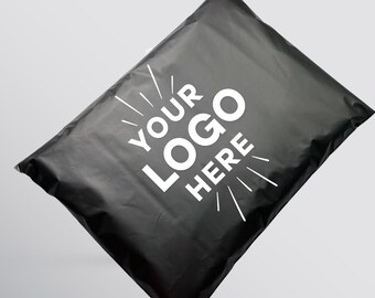 500 Custom Shipping Bags, black Personalized Poly Mailers with logo for Small Business, Eco-Friendly Packaging, Mailers for E-Commerce