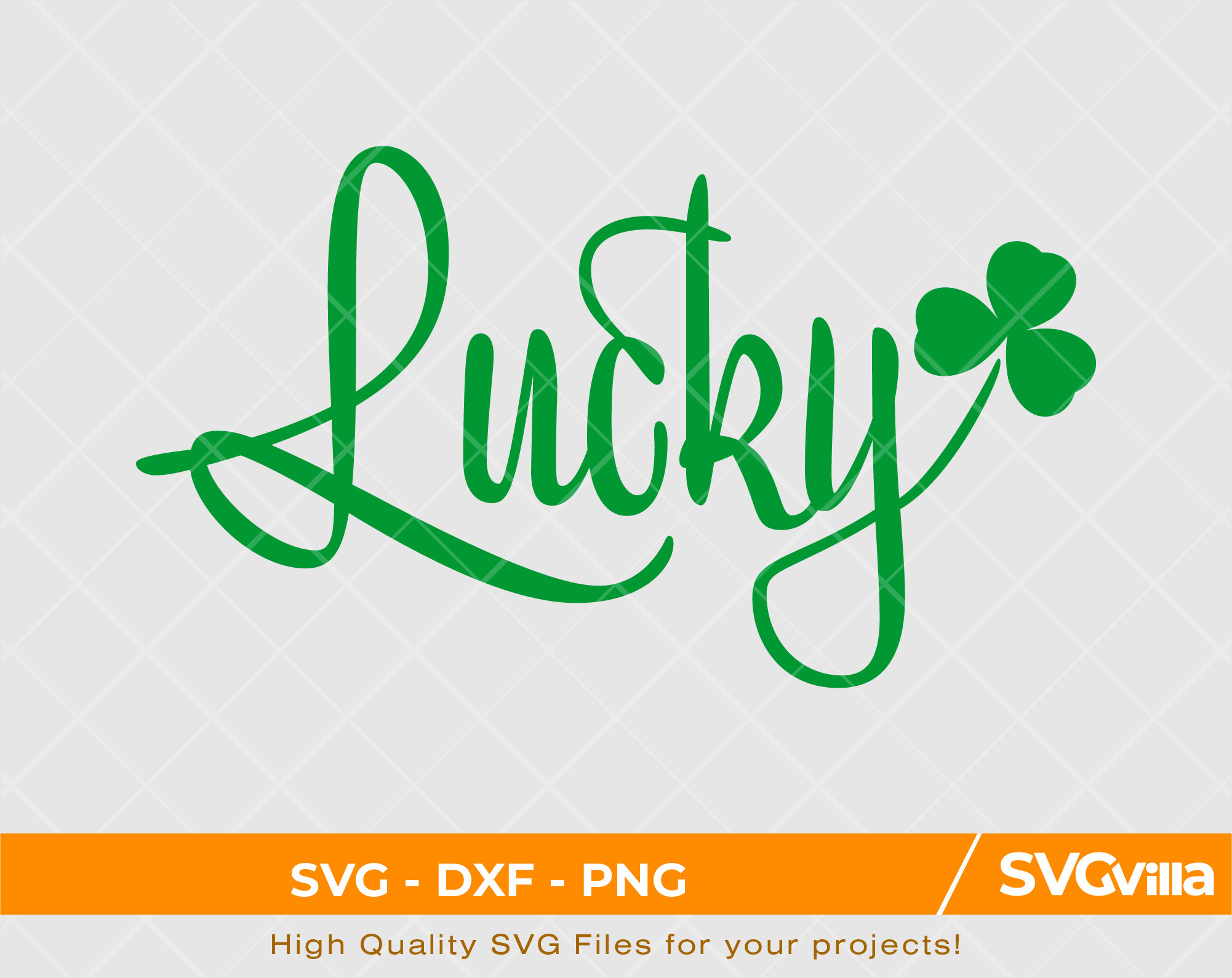 Lucky SVG DXF & PNG scrapbook illustration text | Etsy