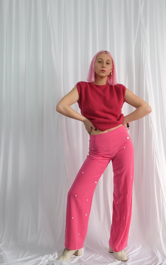sequin flared trousers
