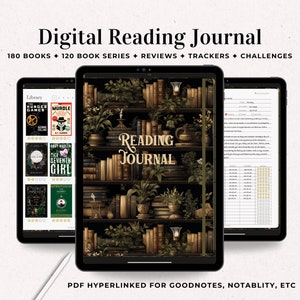 Digital Reading Journal, Digital Reading Planner, Reading Log, Digital Book Tracker for Goodnotes, iPad, Android Reading Journal