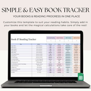 Book Tracker Spreadsheet, Reading List, Google Sheets Reading Tracker ...