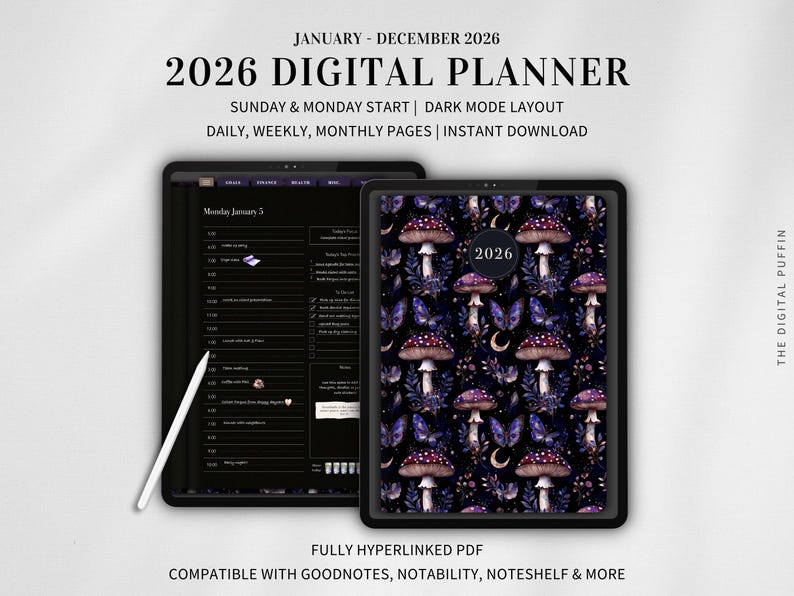 2026 Dark Mode Digital Planner: Witchy Celestial iPad Tablet (PDF) - Etsy