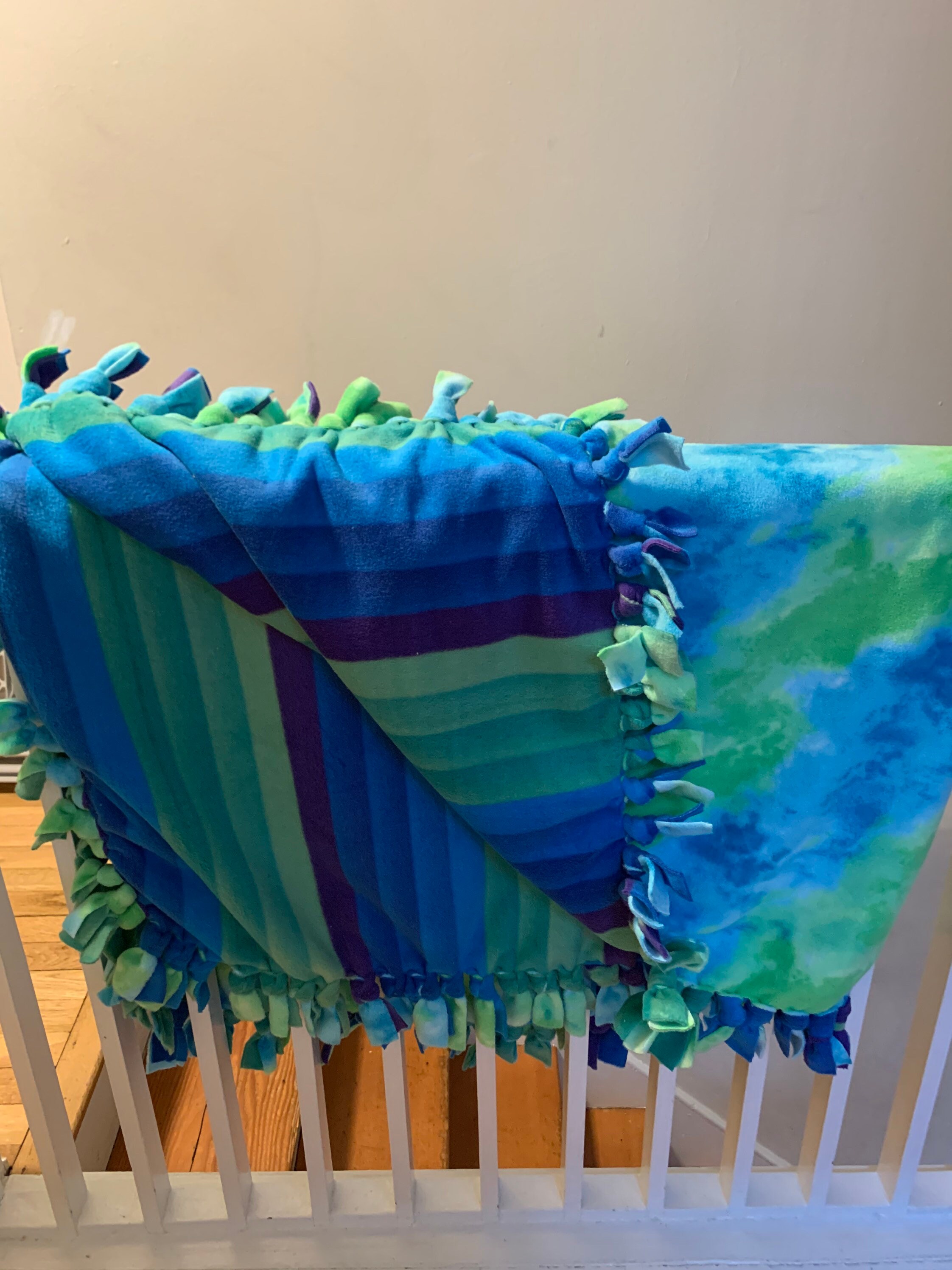 Hand tied Fleece blanket 50x 64 interiorwithout fringe Etsy