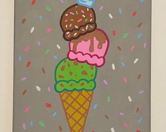 Toppling Ice Cream -Painting