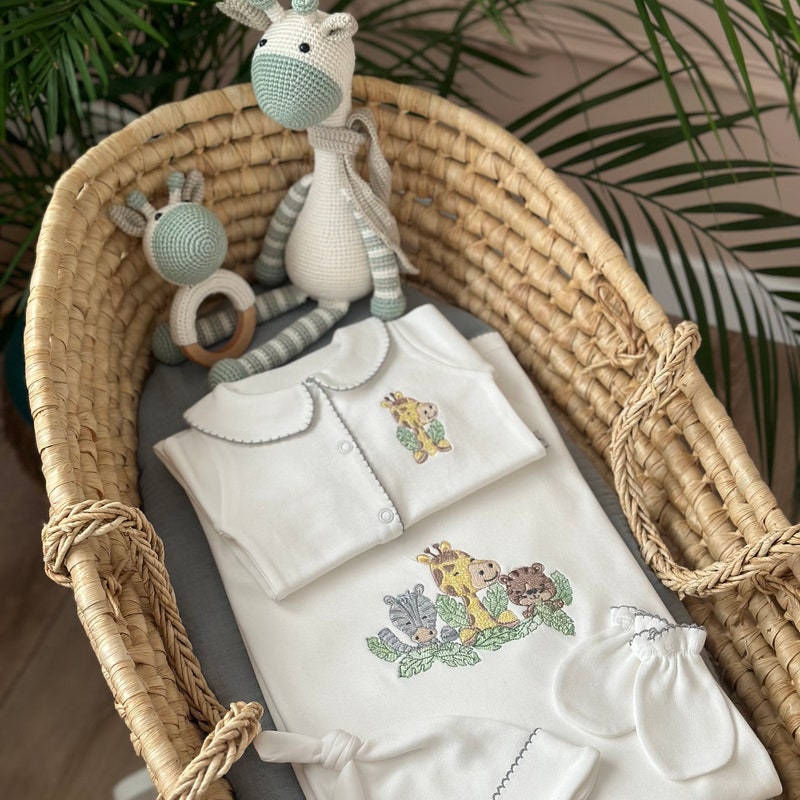 Baby Boy Summer Dress In Blended Stuff Safari Print