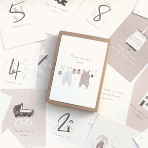 Meilensteinkarten Baby - Mein erstes Jahr | für Jungen & Mädchen, Geschenk zur Geburt