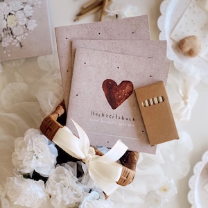 Gastgeschenk zur Hochzeit für Kinder | Malbuch, Kreativbuch, Hochzeitsmalbuch, Set mit 6 Buntstiften