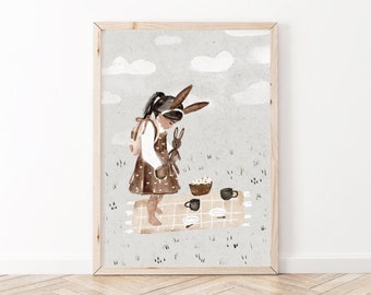 Affiche « Lapin Fille » | Affiche pour enfants, affiche pour crèche