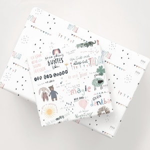 Papel de regalo afirmaciones, papel de regalo, papel creativo, papel artesanal, hoja de papel 70x50 (plegada)