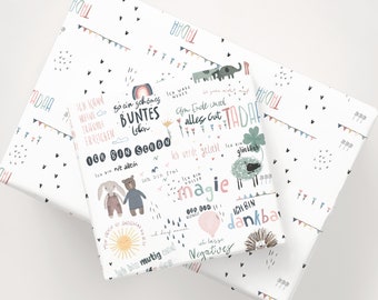 Affirmations wrapping paper, wrapping paper, creative paper, craft paper, paper sheet 70x50 (folded)