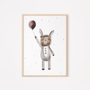 Poster Kinderposter Hasenkostüm A4 Poster Kinderzimmerposter Geschenk Mädchen Geschenk Junge Poster Kinder Poster Baby Weihnachten