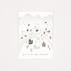 Weihnachtskarte Schneelandschaft | Postkarte Weihnachten Din A6 Weihnachtskarte aquarell Weihnachtsgeschenk