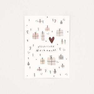 Weihnachtskarte glückliche Weihnacht | Postkarte Weihnachten Din A6 Weihnachtskarte aquarell Weihnachtsgeschenk