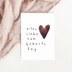 Geburtstagskarte Herz | Postkarte zum Geburtstag, Din A6, Grußkarte, Karte