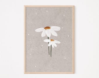 Affiche Fleur Boho | Affiche pour chambre d'enfant A2, A3 et A4, affiche florale