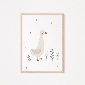 Poster Kinderposter Gans A3 & A4 Poster Kinderzimmerposter Geschenk Mädchen Geschenk Junge Poster Kinder Poster Baby