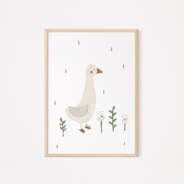 Póster infantil Póster Ganso A3 y A4 Póster habitación infantil Póster Regalo niña Regalo niño Póster niños Póster bebé