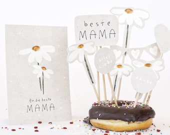 Cake topper meilleure maman | Décoration gâteau personnalisable, cadeau maman, fête des mères, anniversaire
