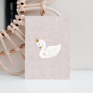 Postkarte Schwan | Tiermotiv Boho, Karte Tiere, Geburt
