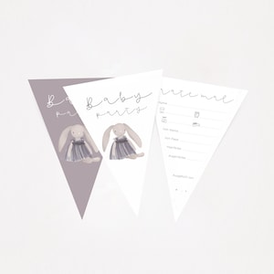Babyparty Ratespiel Hase 10 Karten | Wimpelkette | Ausfüllkarten