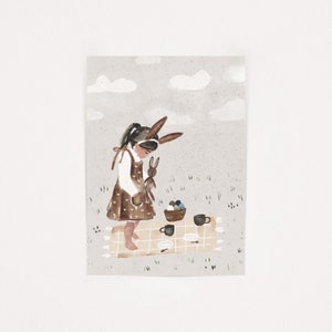 Postkarte Hasenmädchen | A6 Grußkarte