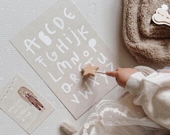 Affiche lettres ABC, blanches et colorées | Rentrée scolaire, inscriptions scolaires