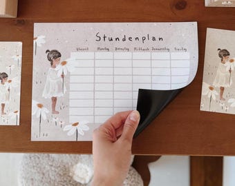 Magnetic & wipeable timetable | Gift for starting school, first day of school
