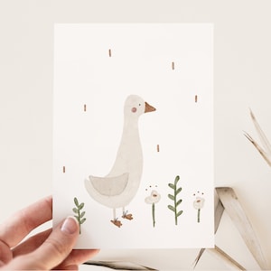 Postkarte Gans | Glückwunschkarte, Geburtstagskarte, Karte Kinder, Taufe