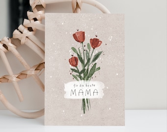 Karte Muttertag | beste Mama, Geschenk Mama, Grußkarte