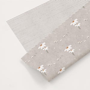 Geschenkpapier Blumen Streifen Boho | Verpackungspapier (gefaltet)