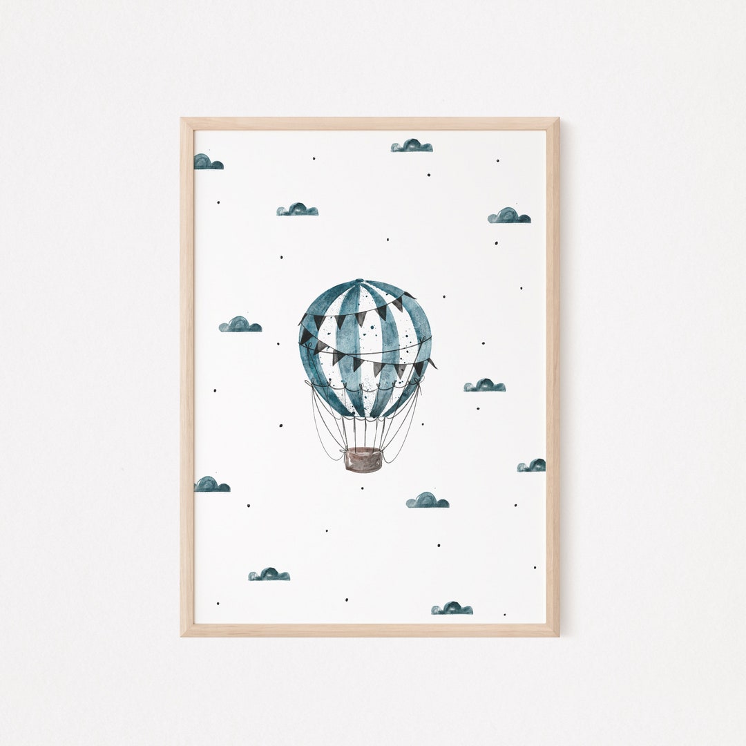 Poster Kids Poster Hot Air Balloon A3 & A4 Poster Nursery Poster Gift ...