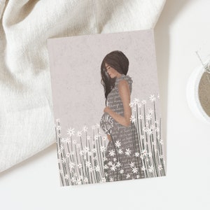 Postkarte Schwangerschaft | Karte Geburt, Grußkarte Baby, Boho