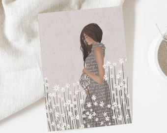 Postkarte Schwangerschaft | Karte Geburt, Grußkarte Baby, Boho