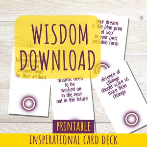 DESCARGA DE SABIDURÍA, 48 cartas inspiradoras, baraja inspirada, regalo de lectura de cartas para ti, regalo intuitivo para tu mejor amigo, fácil impresión desde casa