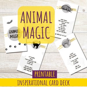 MAGIA ANIMAL, cartas inspiradoras, baraja inspirada, regalo de lectura de cartas para ti, regalo intuitivo para el mejor amigo, tarjetas de orientación imprimibles