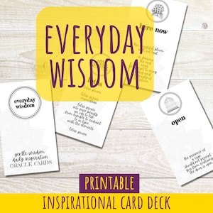 SABIDURÍA DIARIA, cartas inspiradoras, baraja inspirada, regalo de lectura de cartas para uno mismo, regalo intuitivo para el mejor amigo, tarjetas de orientación para imprimir